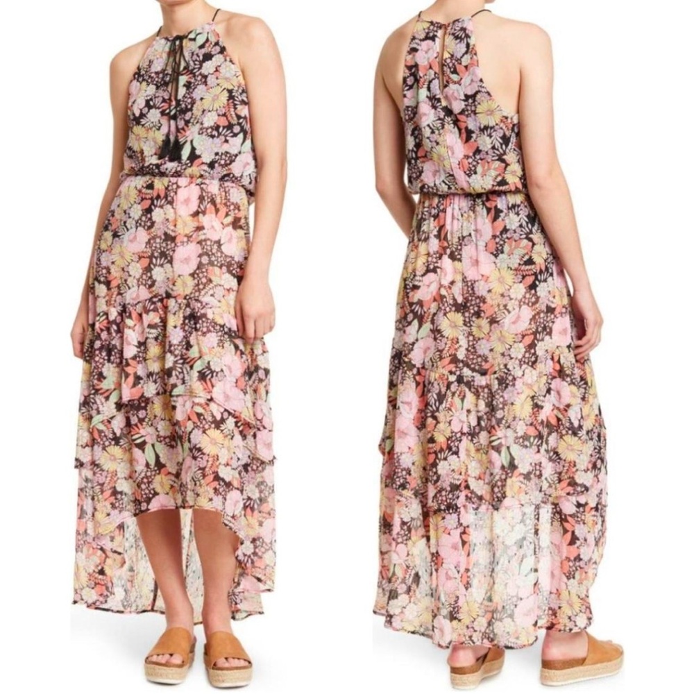 Melrose and Market Floral Halter‎ Neck Tiered
High/Low Dress